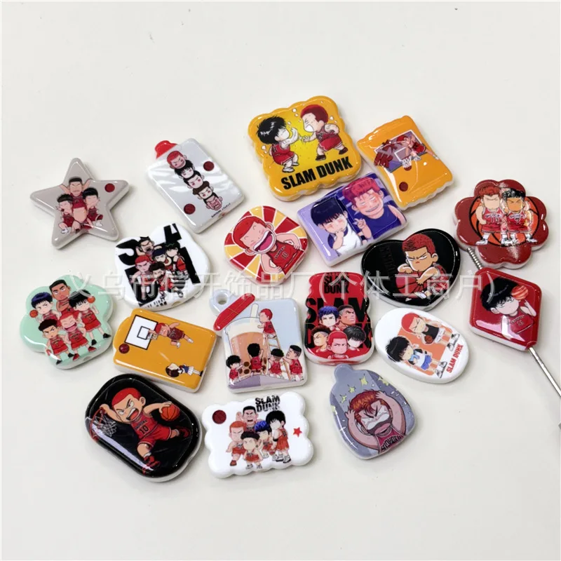 

Cartoon Anime SLAM DUNK Beads Printing Alien Handmade DIY Bead Pen Jewelry Key chains Pendant Accessories Materials Wholesale