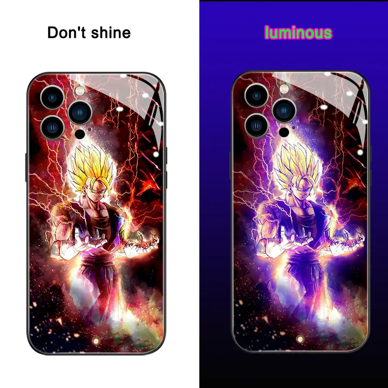 Dragon Ball custodia per telefono Anime per Apple iPhone 15 Pro Max 13 14 12 11 ProMAX Cover antiurto per armatura musica Light Up Cover per telefono