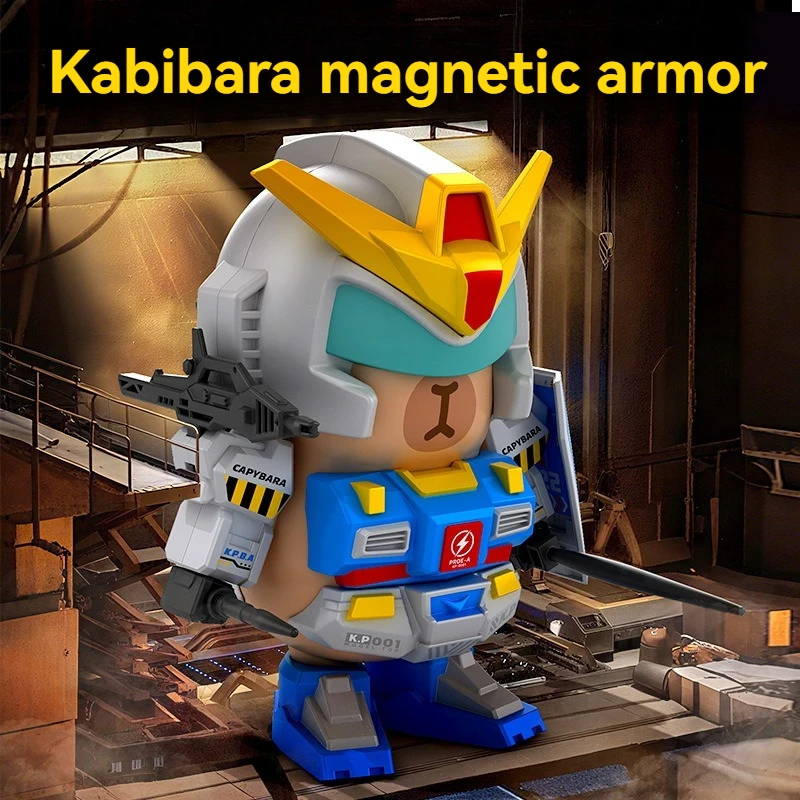 Rx-78-2 Capybara Mecha Armor Set Assembly Model Toys Magnetic Movable Joints Robot Kits Kids Birthday Gifts Desktop Decoration