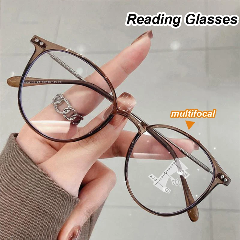 

Ultralight Progressive Reading Glasses for Women Men Anti Blue Light Eyeglasses Finished Optical Multifocal Presbyopia Eyewear