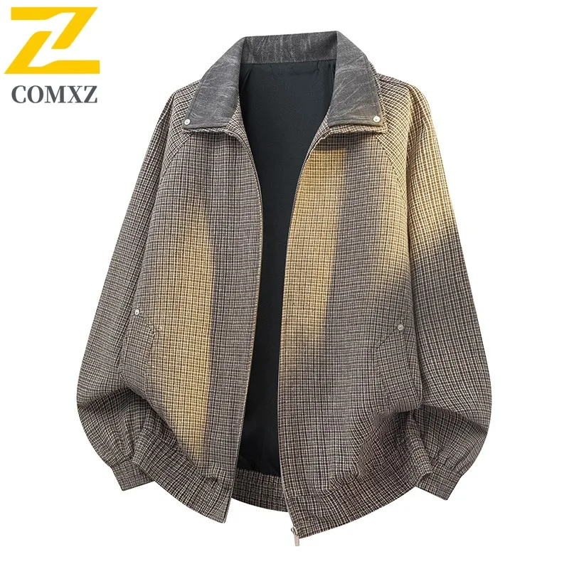 سترة COMXZ للرجال للمغامرة، تصميم أنيق بياقة واقفة، معاطف خارجية مقاومة للرياح، سترات خريفية خفيفة الوزن ومريحة وعصرية يومية #1