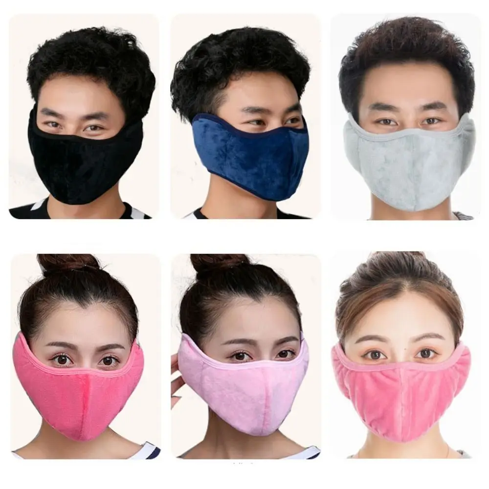 Trendy Plush Riding Windproof Mask Coldproof Winter Warm Ear Protection Mask Cycling Face Mask For Women Man