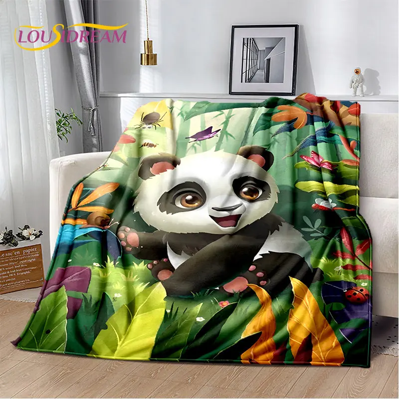 3D Cartoon Cute Panda Blanket,Flannel Blanket Throw Blanket,Kid Warm Blanket for Home Living Room Bedroom Beds Sofa Picnic Cover