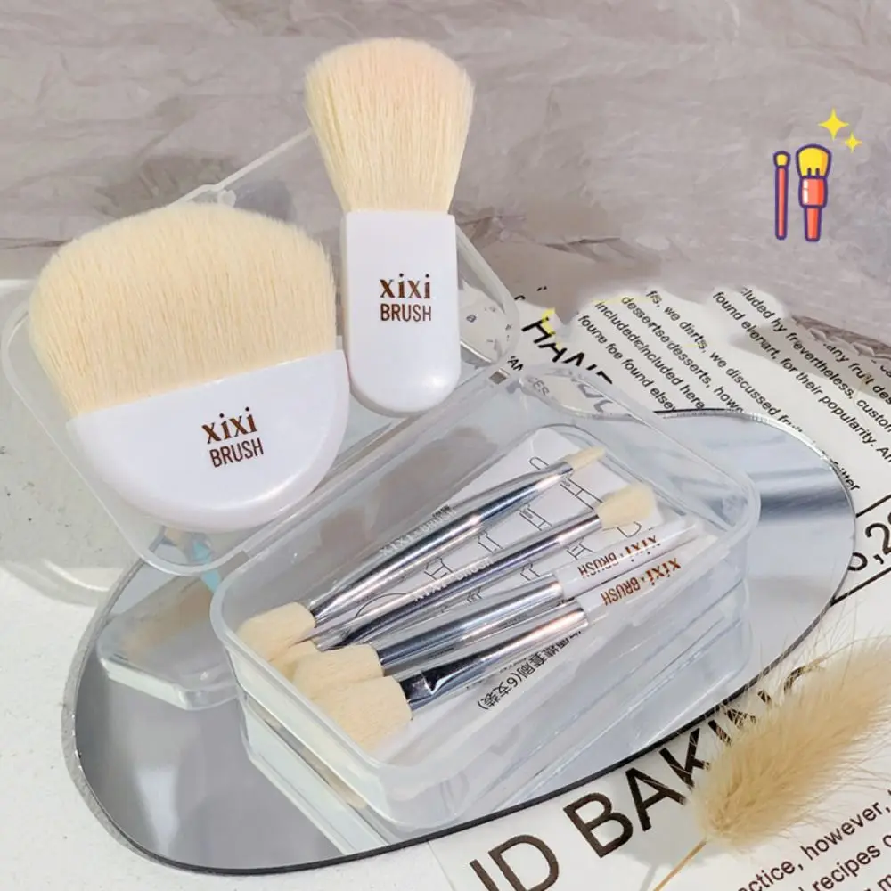6Pcs Mini Portable Eyelash Brush Concealer Brush Eye Shadow Tool Makeup Brushes Set Beauty Foundation
