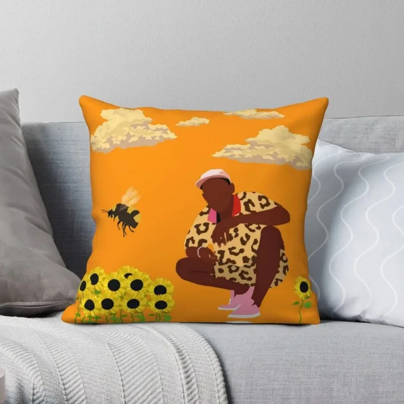 Tyler The Creator Flower Boy Square Pillowcase Polyester Creative Zip Decor Throw Pillow Case Room Cushion Cover