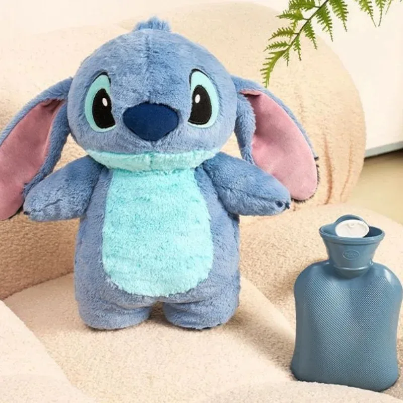 MINISO Anime Kawaii Turo Lilo Stitch Plush Hot Water Bottle Winter Women'S Home Water Filling Hand Warmer Monster Gift Toys