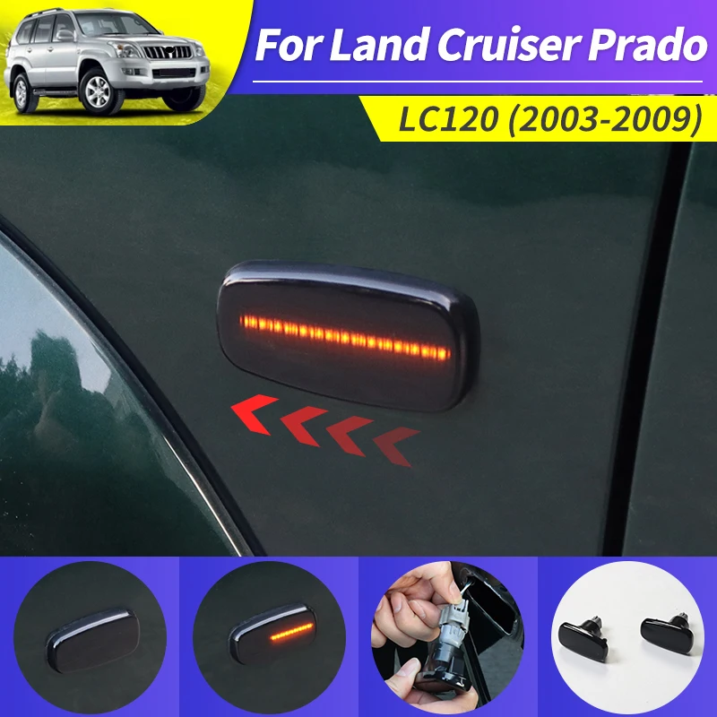 For 2003-2009 Toyota Land Cruiser Prado 120 Fender Sidelight Decoration Frame Lc120 Body Turn Signal Modification