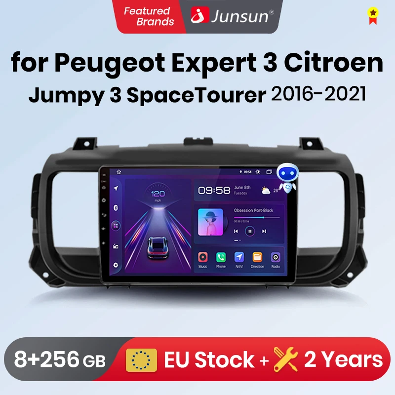 Junsun For Peugeot Expert 3 Citroen Jumpy 3 SpaceTourer 2016 - 2021 Car Radio wireless CarPlay Android Auto No 2 din 2din DVD