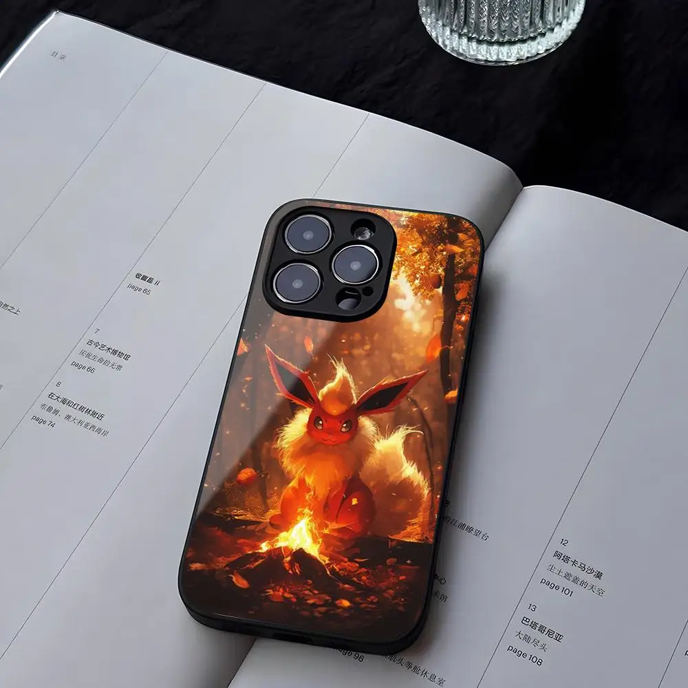 Flareon Phone Case Tempered Glass For iPhone 13 14 16 12 15 11 Pro XS Max Plus Mini X XR SE2020 Coque