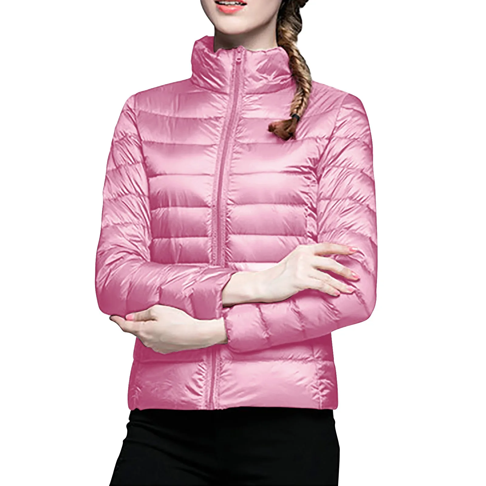 Women Warm Lightweight Jacket Windproof Winter Coat With Recycled Insulation Winter Slim Short Hooded Warm White Duck Down Coat