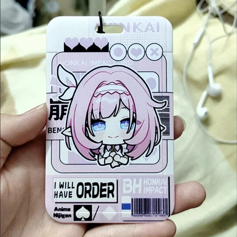 Anime Honkai Impact 3rd Q Expression Business Card Holder Retractable Credit Card Holders Bank ID Holders Bus Card Cover Cases