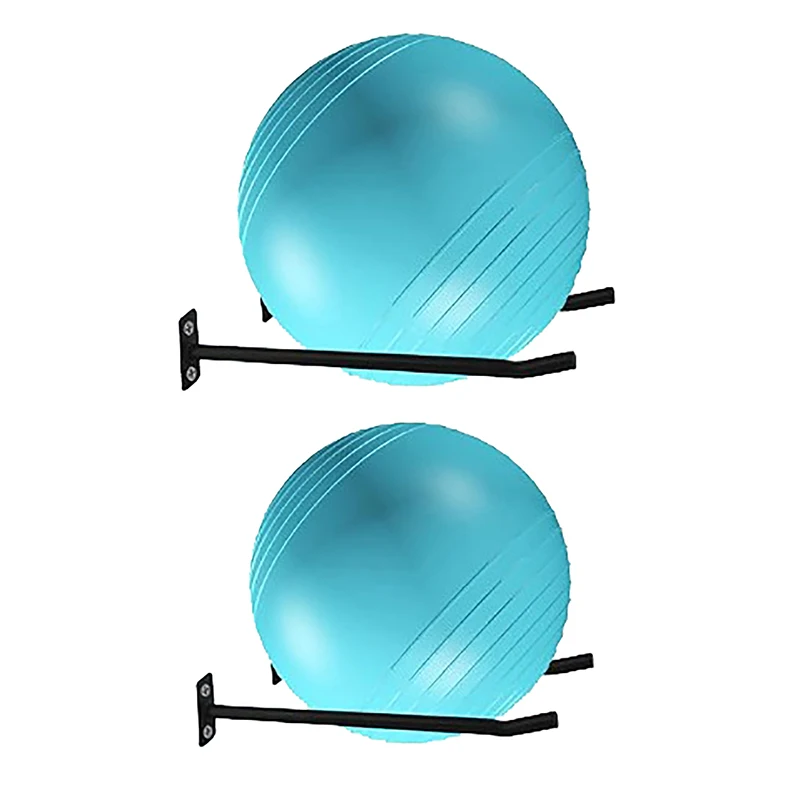 2Pcs Metal Ball Holder Exercise Ball Wall Rack For Gym Garage Studio Storage Yoga Ball For Yoga Ball/Stability Ball/Basketball