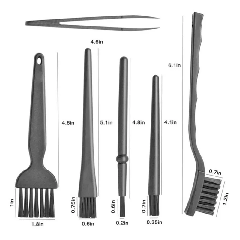 Kit de limpieza de teclado de ordenador portátil 6 en 1, cepillo antiestático portátil para teléfono, tableta, Pcb, trabajo de limpieza de reparación Bga