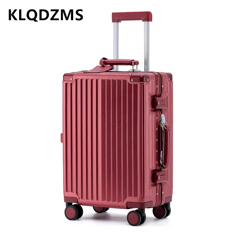 KLQDZMS 20 "24" 26 pulgadas equipaje de viaje de mano caja de embarque de carga USB multifuncional maleta con ruedas con marco de aluminio