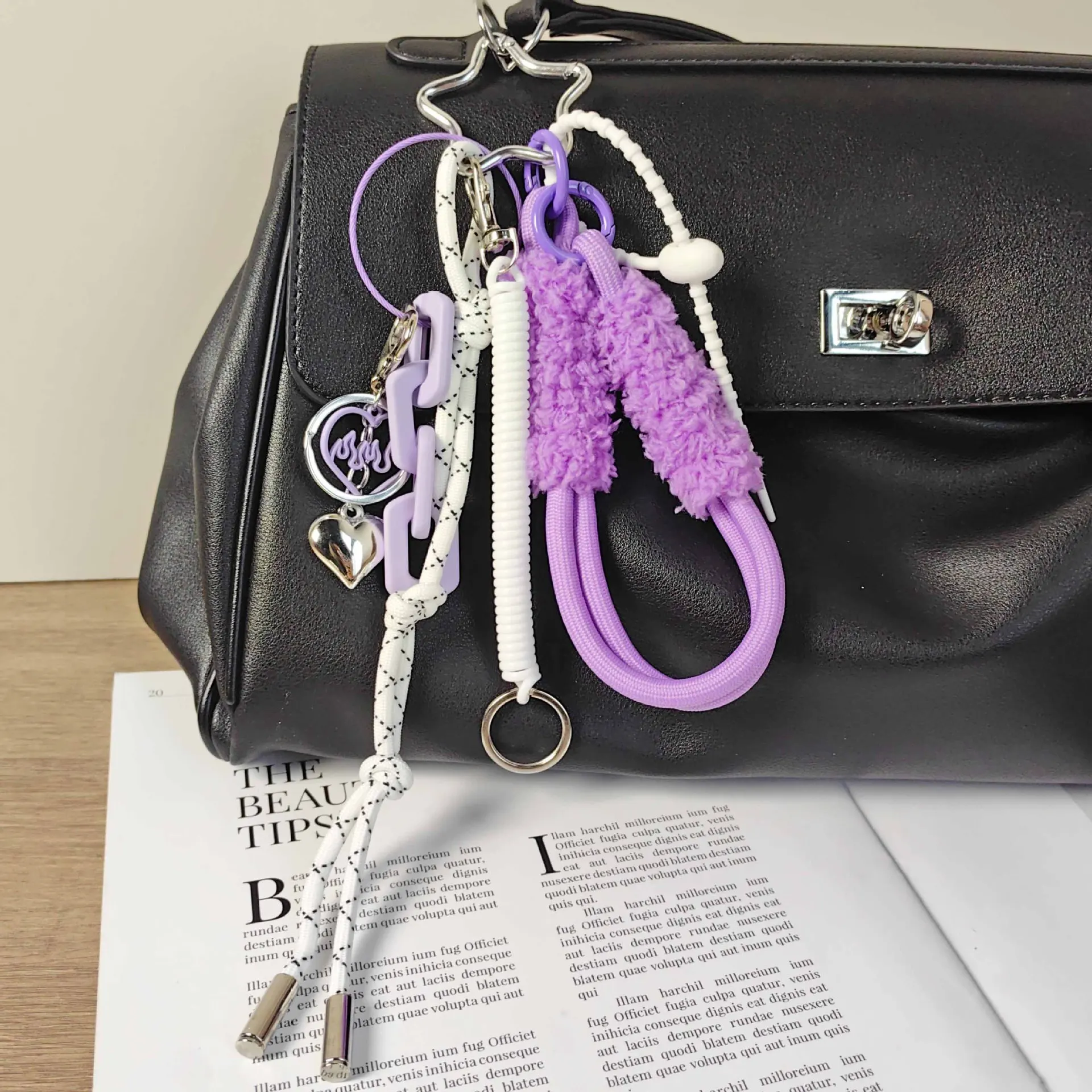 Camera Bow Keychain Braided Rope Charm Bag Pendant Brown Cortical Dachshund Pendant Versatile Lanyard miu miu Bag Accessories