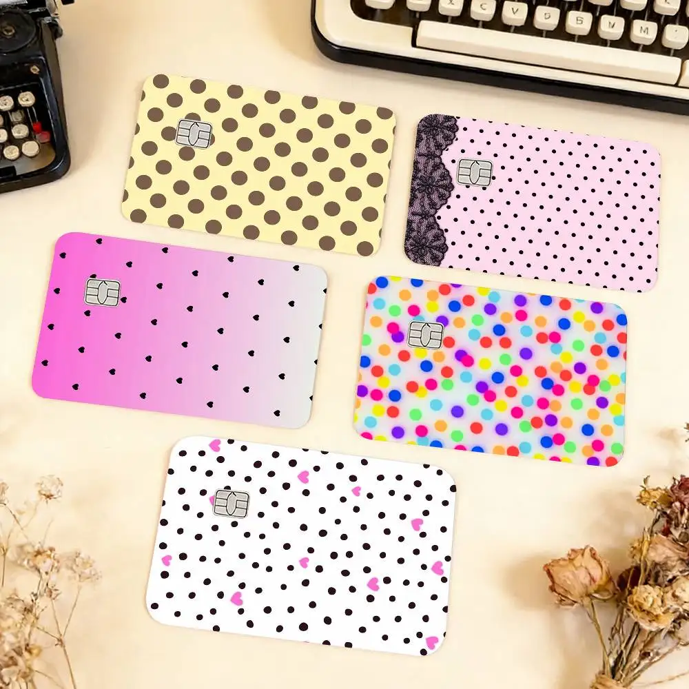

Fashion P-Polka Dot Figure Waterproof Film Skin Cover Credit Card Stickers Debit Front Bank Bus Pass