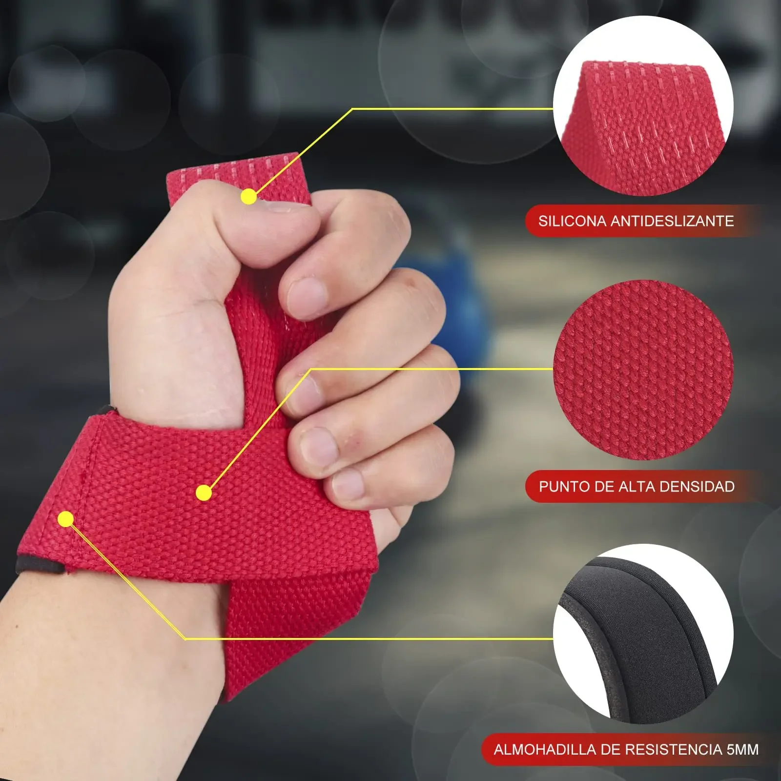 2Pcs Sports Grip Band Weightlifting Wrist Straps Strength Training Adjustable Non-slip Gym Fitness Lifting Strap Wrist Support