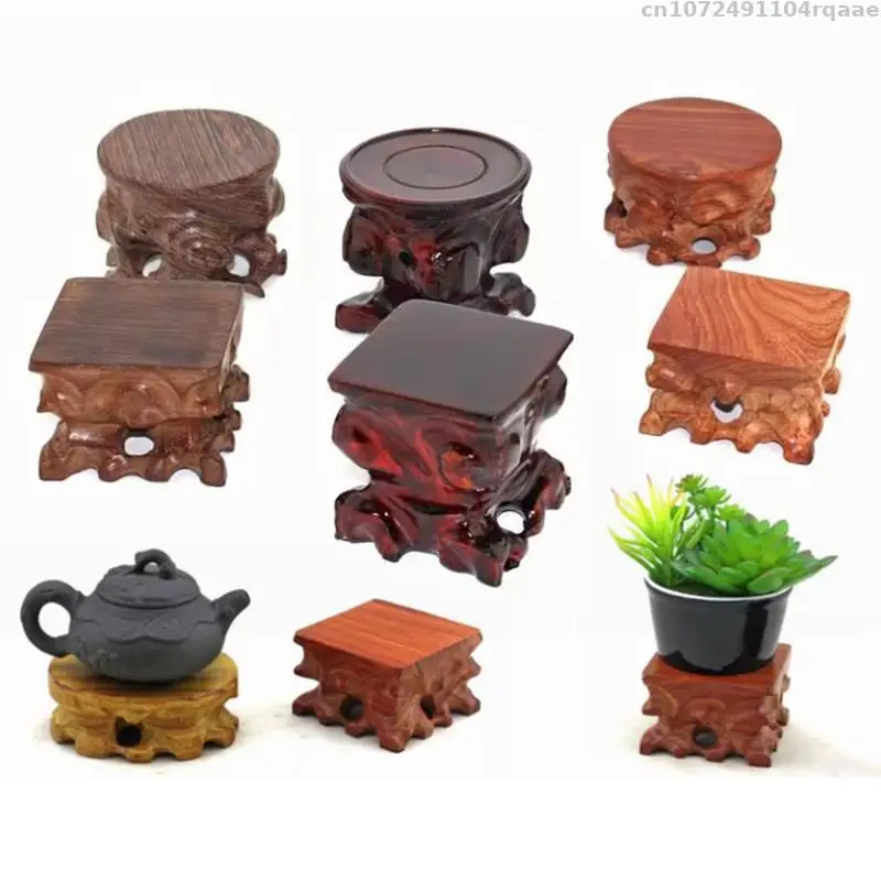 Rootcarving Wine Tea Set Pedestal Crafts Yard Garden Greenhouse Plant Decorative Shelves Vase Buddha Fish Tank Display Stand