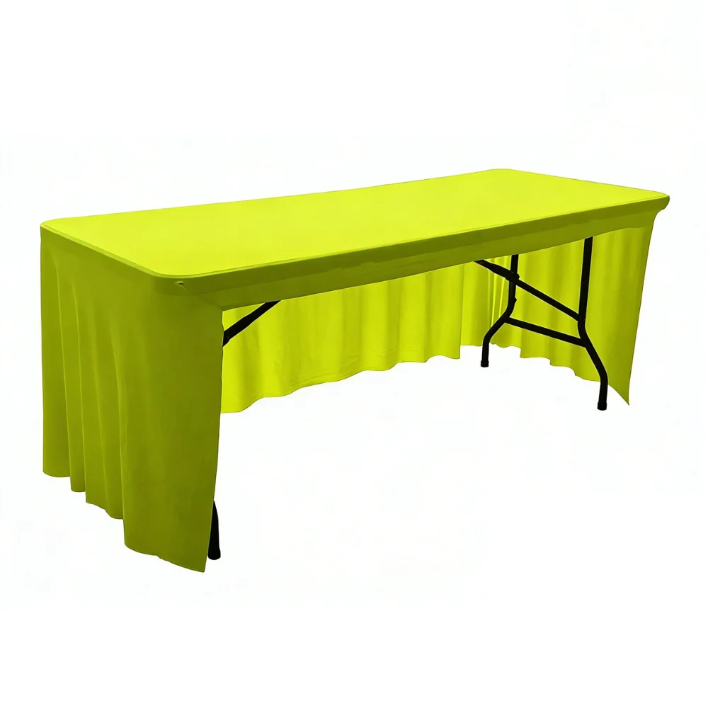 Simple Solid Color Spandex Stretch Tablecloth Elastic Dustproof Table Cover Rectangular Washable Exhibition Table Decor Party
