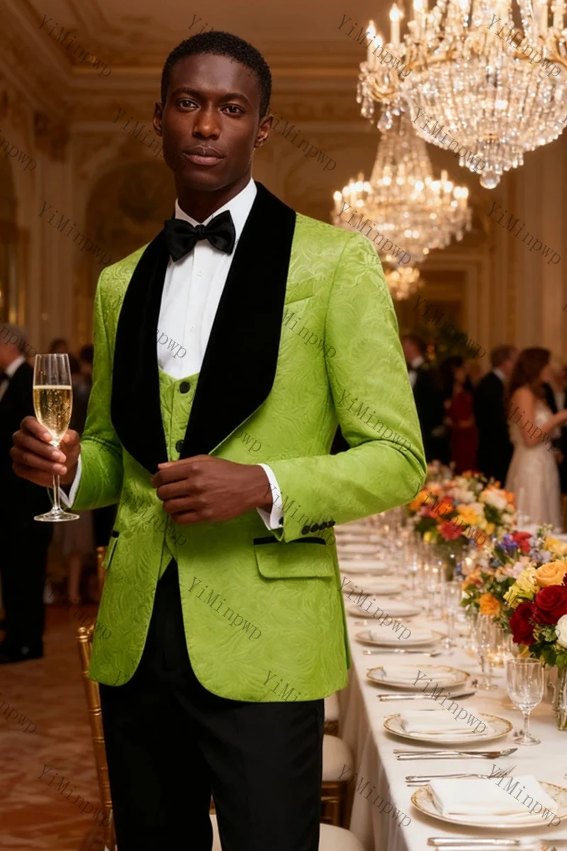 YiMinpwp Green Jacquard Men Su - Men Formal Wear Modern recension och pris