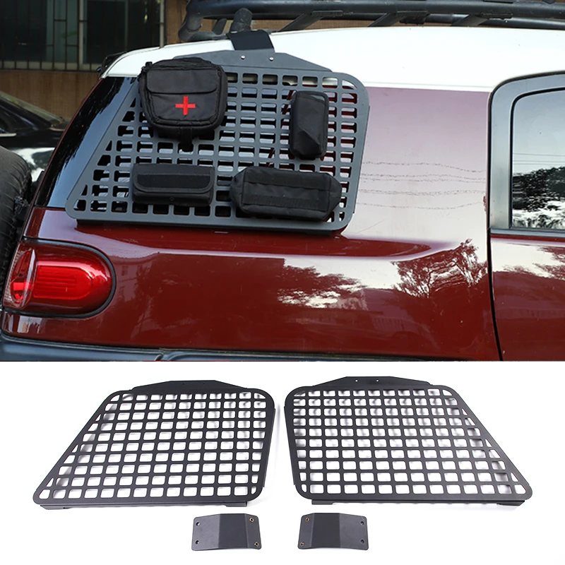 

For 2007-21 Toyota FJ Cruiser Aluminum Alloy Black Car Rear Side Window Storage Bag Hanging Plate Armor Car Exterior Accessories