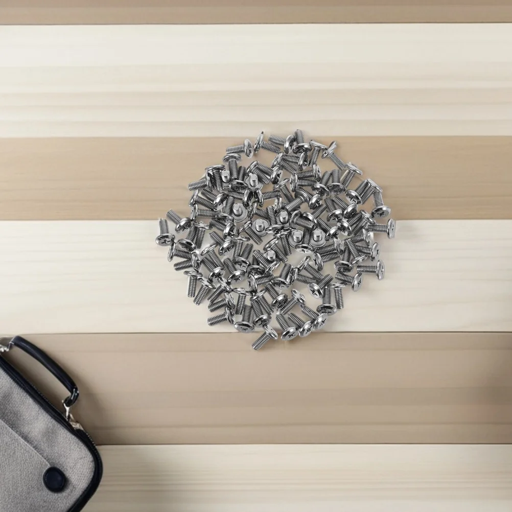 

100pcs Flat Head Machine Screws Nickel Plated Truss Head Bolts For Furniture Cabinet Drawer Electronic Device Mounting