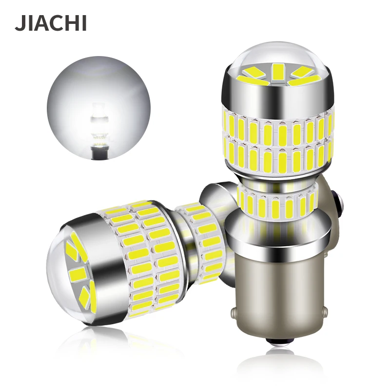 JIACHI 2PCS 1156 BA15S BAU15S Led 1157 BAY15D Car Turning Reverse Singal Light T25 3157 P27W 7443 W21/5W 12-24V Tail Brake Lamp