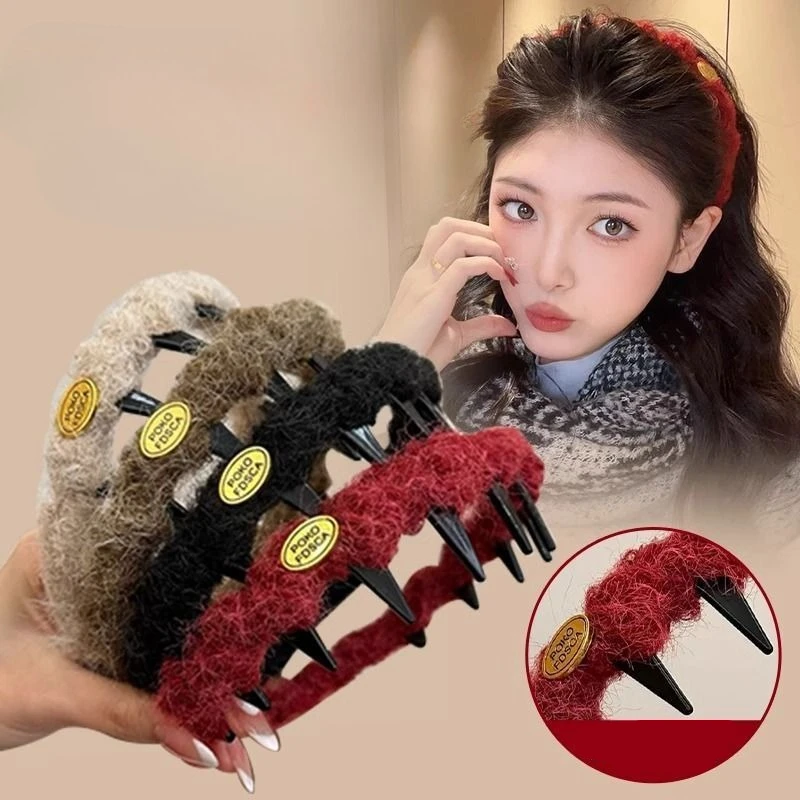 

Осень/зима, новые U-образные плюшевые повязки на голову для женщин и девочек, рождественская, новогодняя повязка на голову, корейские модные аксессуары для волос, подарки