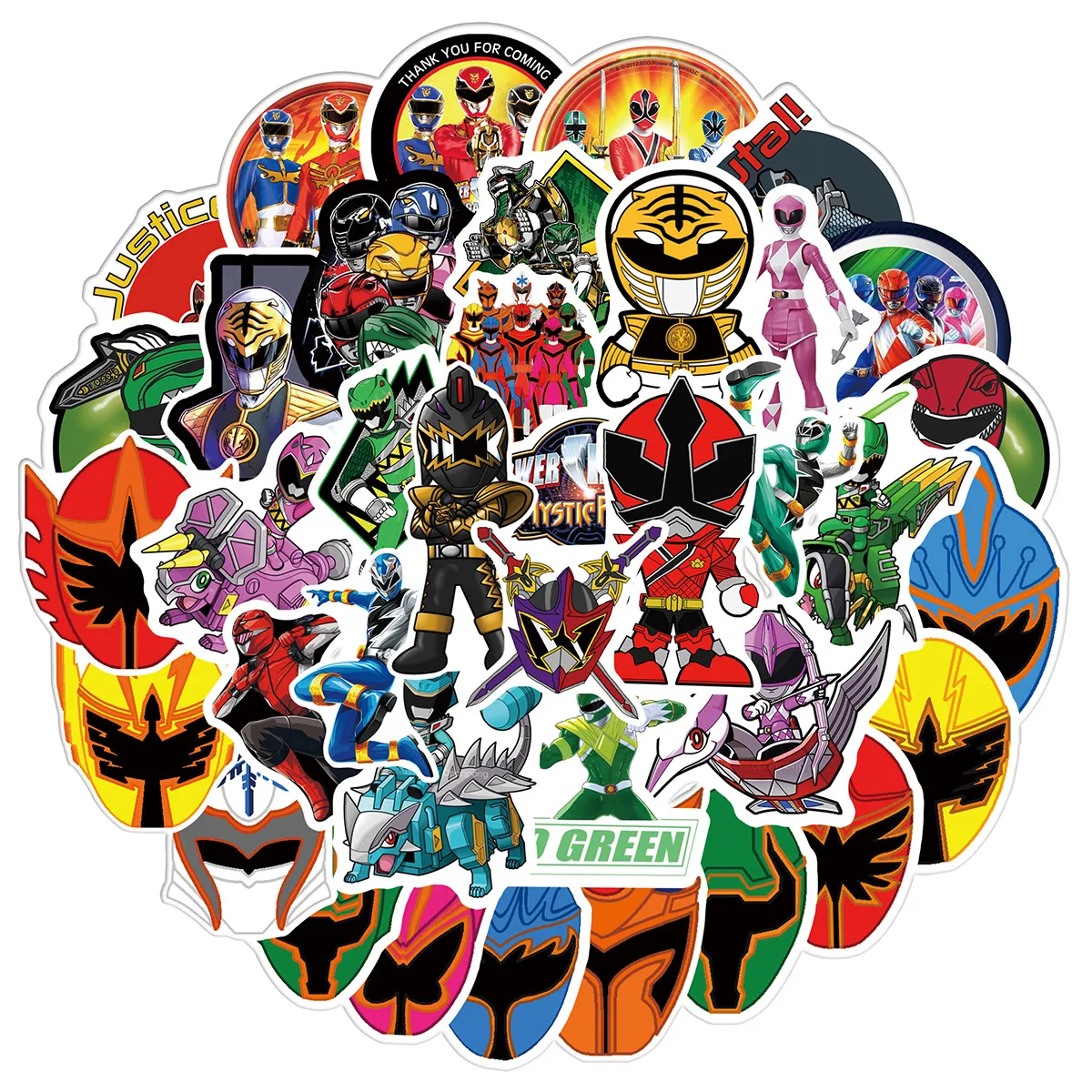 10/50PCS Mighty Morphin Power Rangers adesivi fantastici cartoni animati per bambini giocattoli animazione graffiti decorazione fai da te laptop chitarra giocattoli per bambini