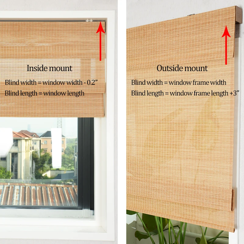 Smart Matters Cordless Bamboo Blinds Roman Shades For Livingrooms Patios Doors Smart Zigbee Blinds for Smart Home Custom sizes