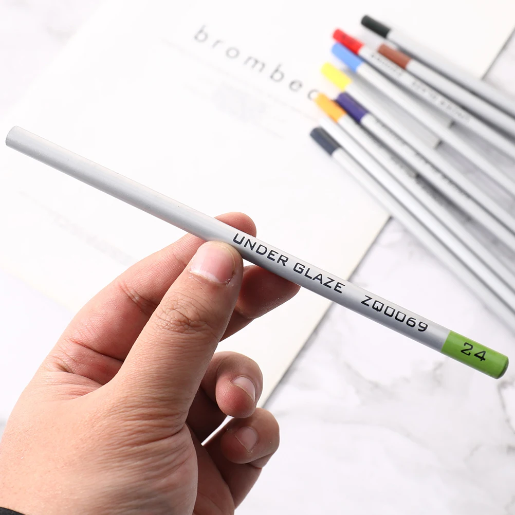 1X الفخار الفن أندرجلي أقلام ملونة السيراميك دهان داي رسمت باليد هوك خط أندرجلي اللون الرصاص مسحوق القلم الطين أداة
