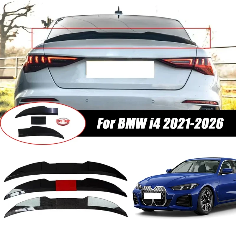 3pcs Sedan Rear Trunk Spoiler For BMW i4 2021-2026 Adjustable DIY Modified Trunk Spoiler Automotive Accessories