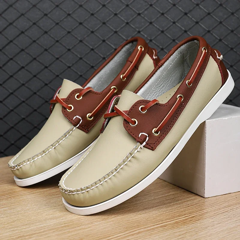 New Handmade Luxury Brand Mens Casual Shoes Comfort Breathable Slip On Boat Shoe High Quality Dress Loafers Sneakers Mocassin