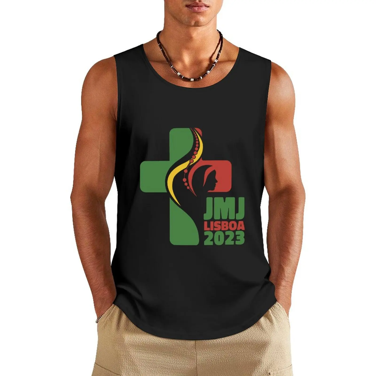 World Youth Day Lisbon 2023 - WYD Lisbon 2023 Tank Top Sleeveless top vest for men Men's t-shirts