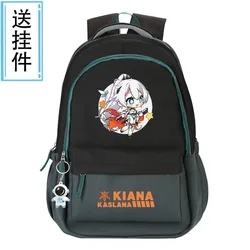 Breathable mesh, 32×45×19cm Black White Yellow Red, Honkai Impact 3rd, Kids Teens School Bags, Anime Backpacks Girls Boys