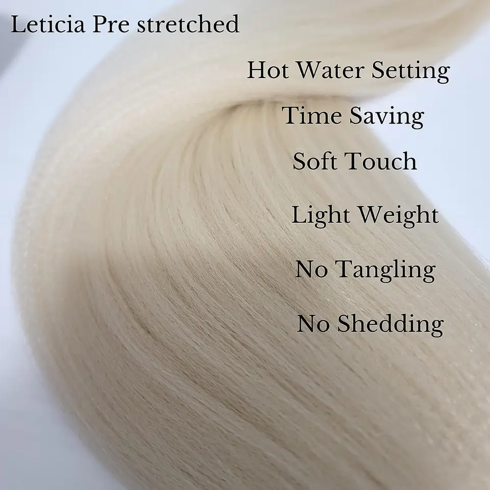 Extensiones para Trenzas Preestiradas Fáciles de 26 Pulgadas Rubio 613 Trenzas Jumbo Sintéticas Paquetes de Cabello Lacio Yaki Crochet Braid 4