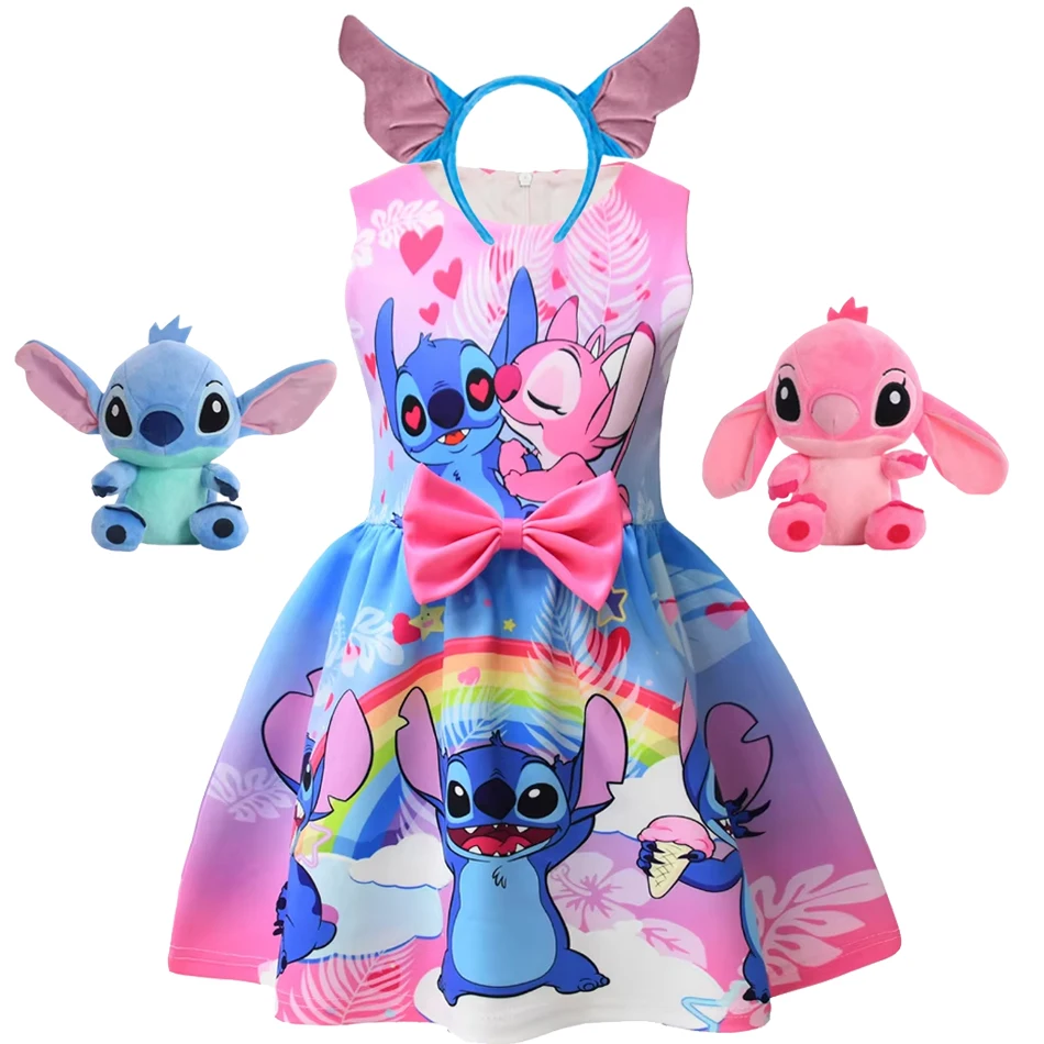 

Summer Girl Tutu Dress Lilo & Stitch Bow Kids Dress Children Halloween Cosplay Clothes for Girls 2-10 Years Girls