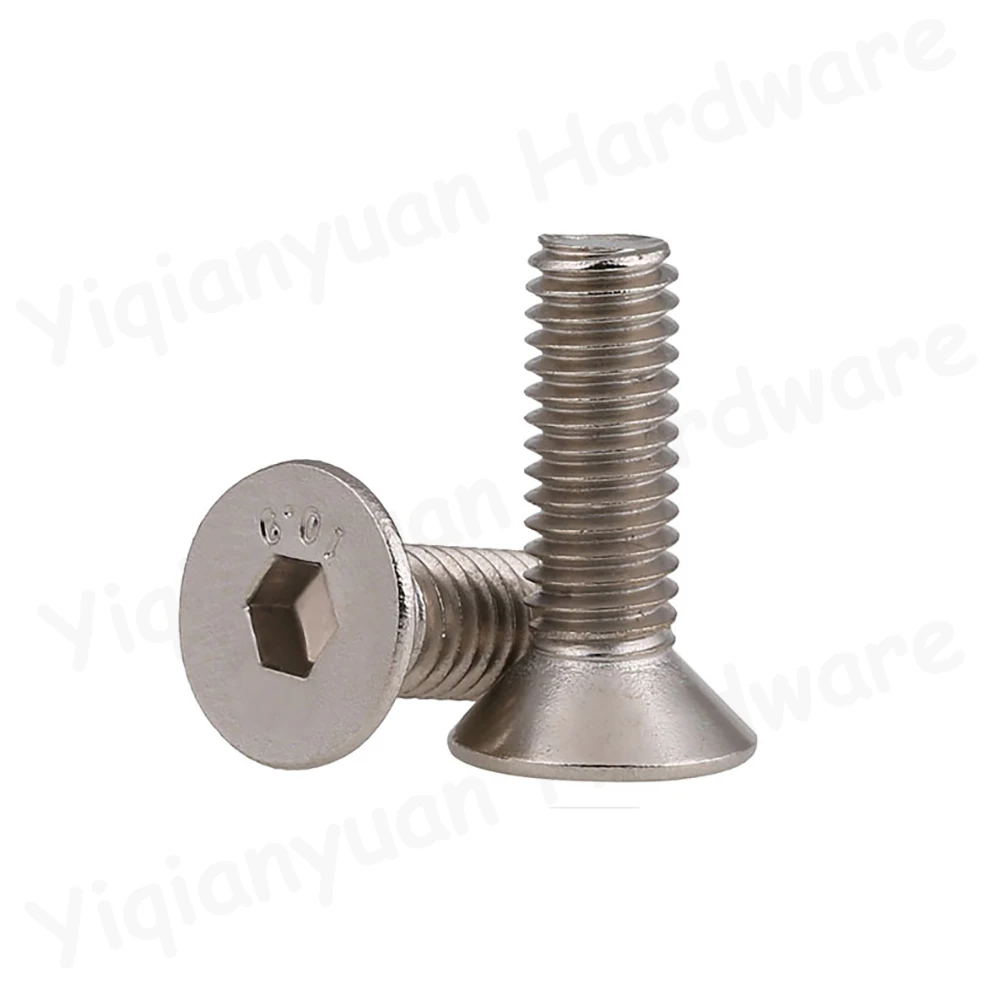 DIN7991 M6 M8 Coarse Thread Grade 10.9 Alloy Steel Bright Nickel Plated Hexagon Socket Countersunk Head Cap Screws Allen Bolt