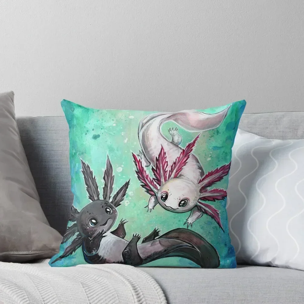 

Little Axolotls Throw Pillow sleeping pillows luxury covers Anime pillow