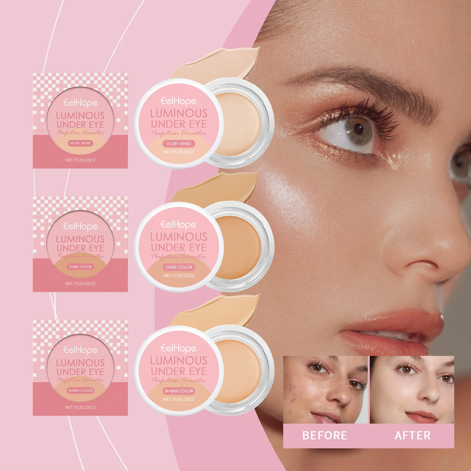 Concealer Waterproof Concealer met volledige dekking voor littekens Natuurlijke afwerking Foundation Langdurige concealer Bedekkende crème Cosmetica
