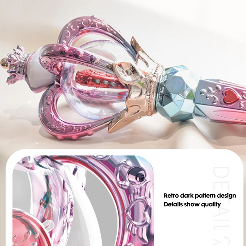 Luz musical varinha mágica princesa para menina natal cosplay elétrico adorável brinquedo rpg varinha portátil