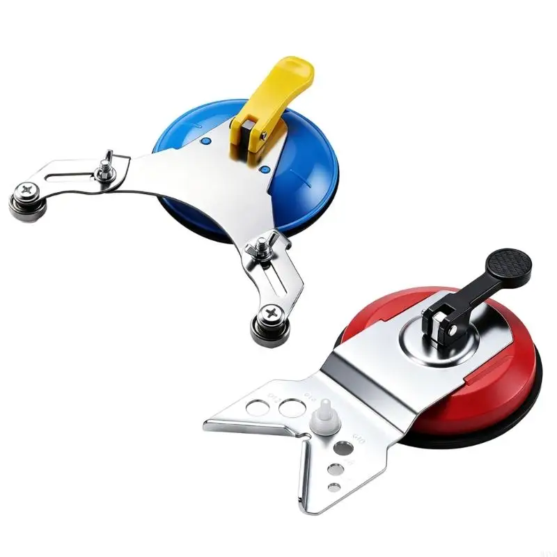 Adjustable Tile Drill Positioning Guides with Slotted Arm and Wing Nut, Two Suction-Mounted Tool for Tile, Glass, Marble, M4YD