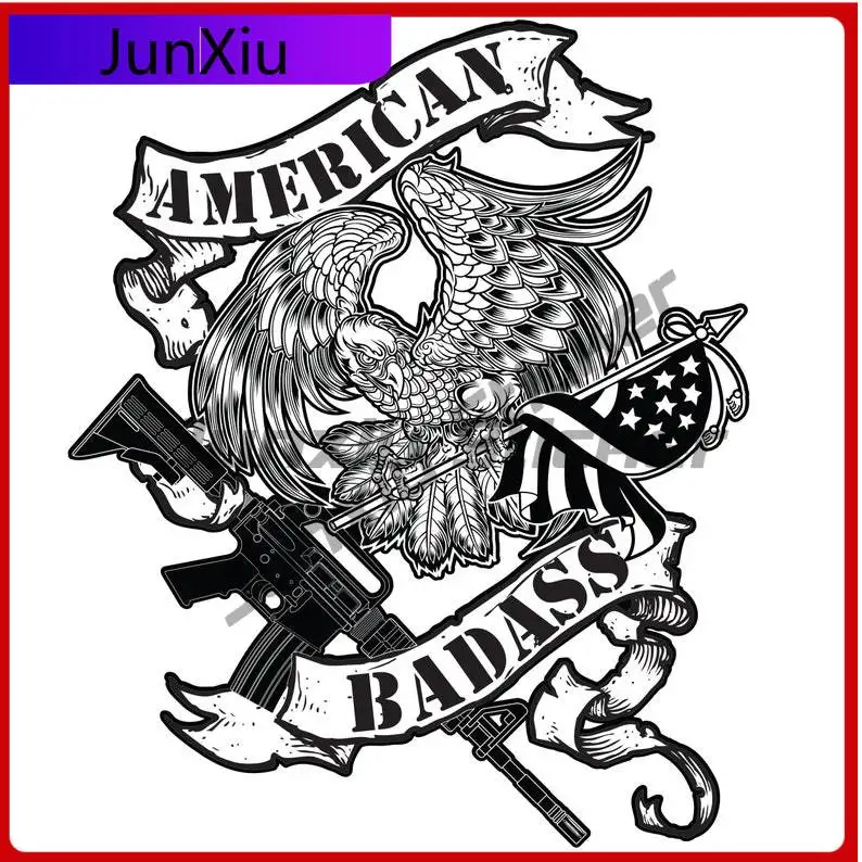 

American Badass America Eagle Flag Stickers Patriotic Sticker 2a Occlusion Scratch Decal Accessories For Car Bicycle Rv Camper