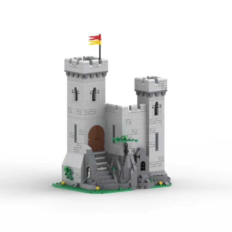 MOC-Premium MOC Building Blocks Kit, Modelo Medieval Knight Castle, Conjunto de Brinquedos Envolventes, Presente de Férias Perfeito para Arquitetura