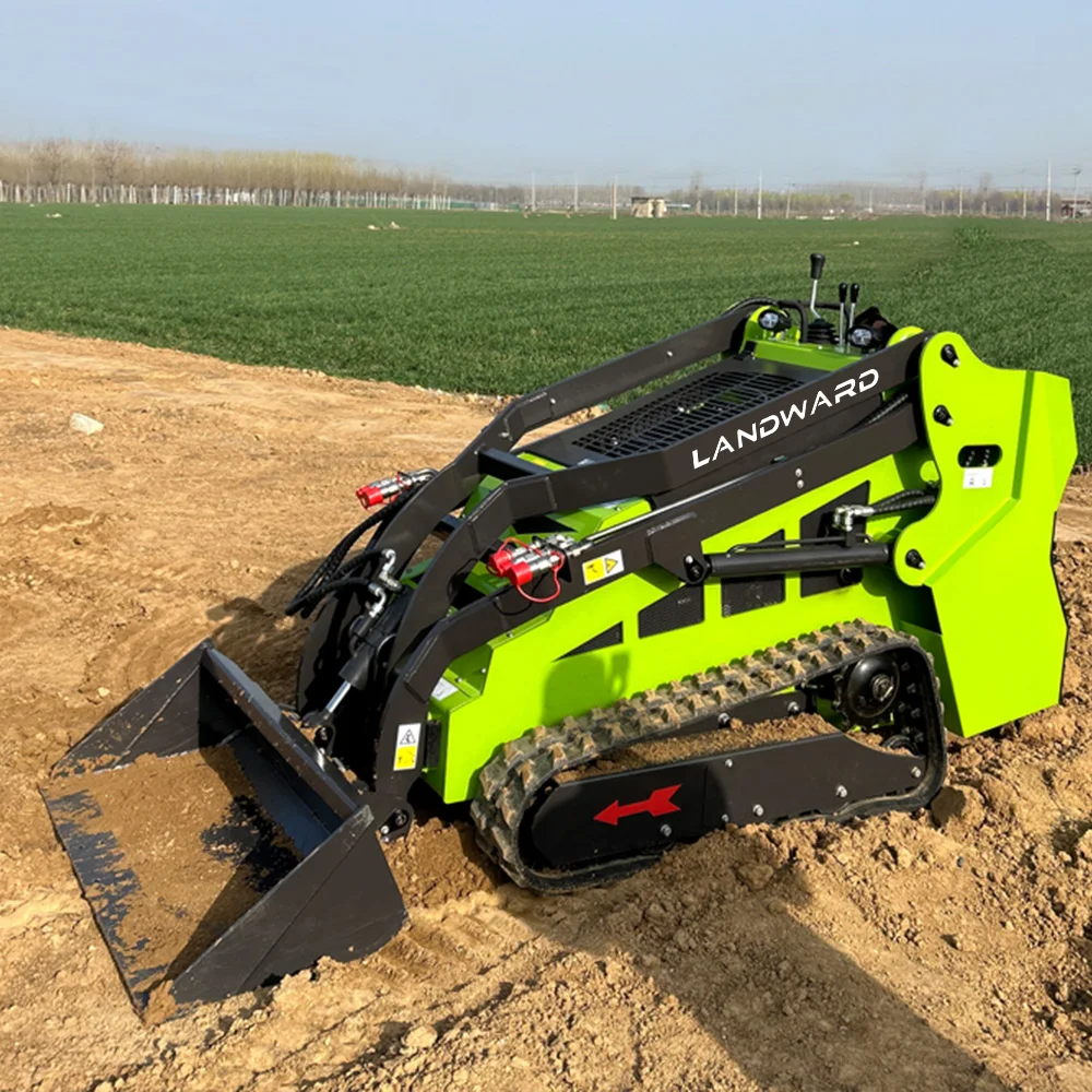 Mini Skid Steer Loader Stand-On/Ride-On Loader Diesel Euro 5 Engine LANDWARD Mini Skid Steer Loader Customized 24 HP Mini Loader