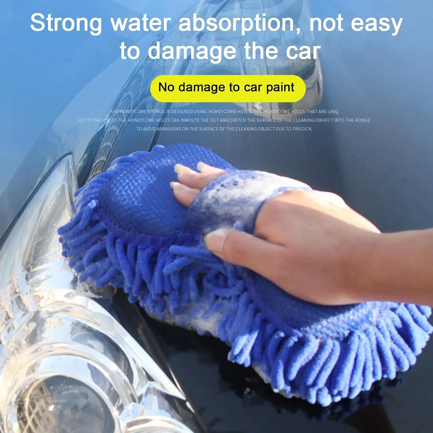 Car Wash Brush Double-Sided Mitt Cleaning Sponge Design Scratch-Free  Absorbent Lint-Free Glove Sponges Washing Pink