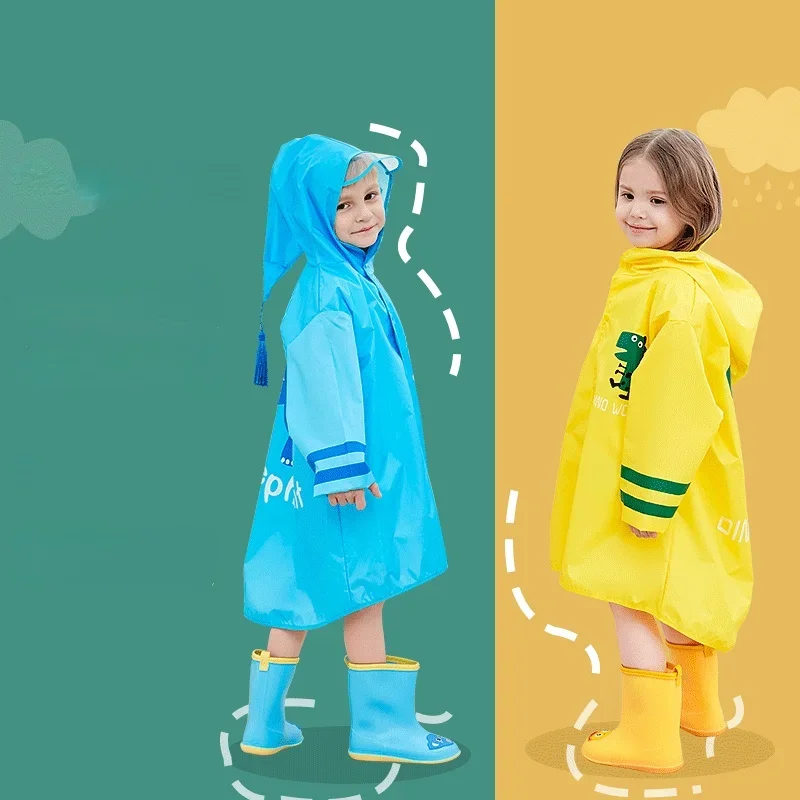 

Raincoats Boys Girls Chlidren Cartoon Printed Cute Waterproof Raincoat Lovely Single-person Rainwear Water Resistant Kawaii Chic