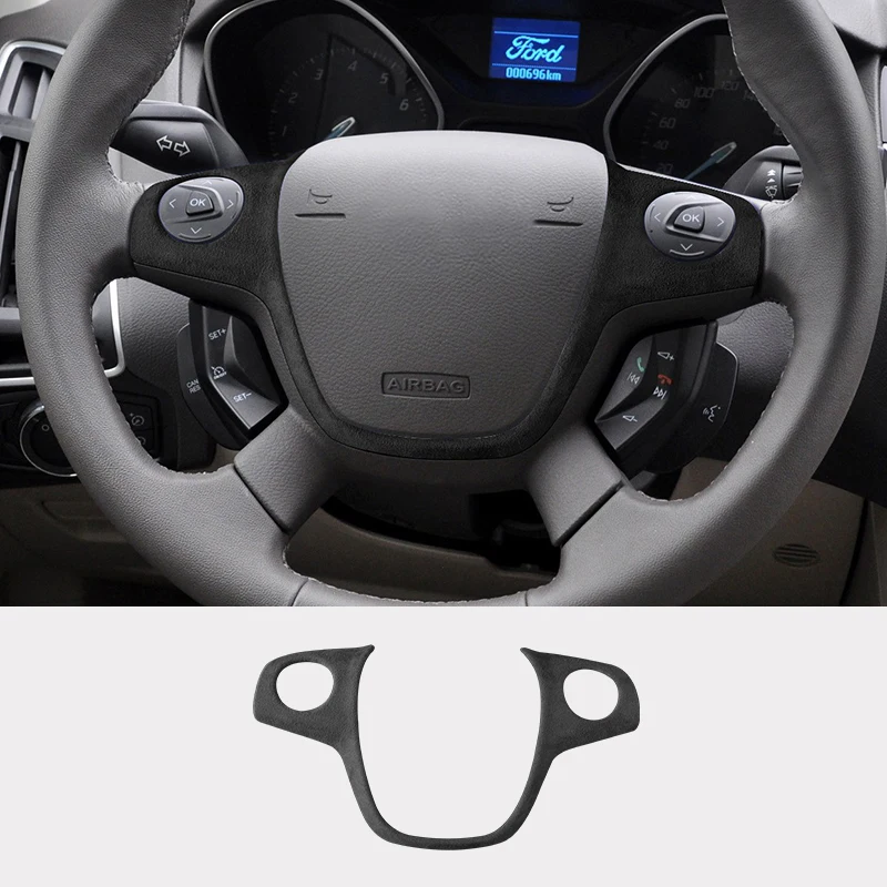 

Изготовлен из алькантары, Обшивка Рамы автомобильного руля, декоративный замшевый автомобиль, подходит для Ford Focus 2012 2013 2014, автомобильные аксессуары