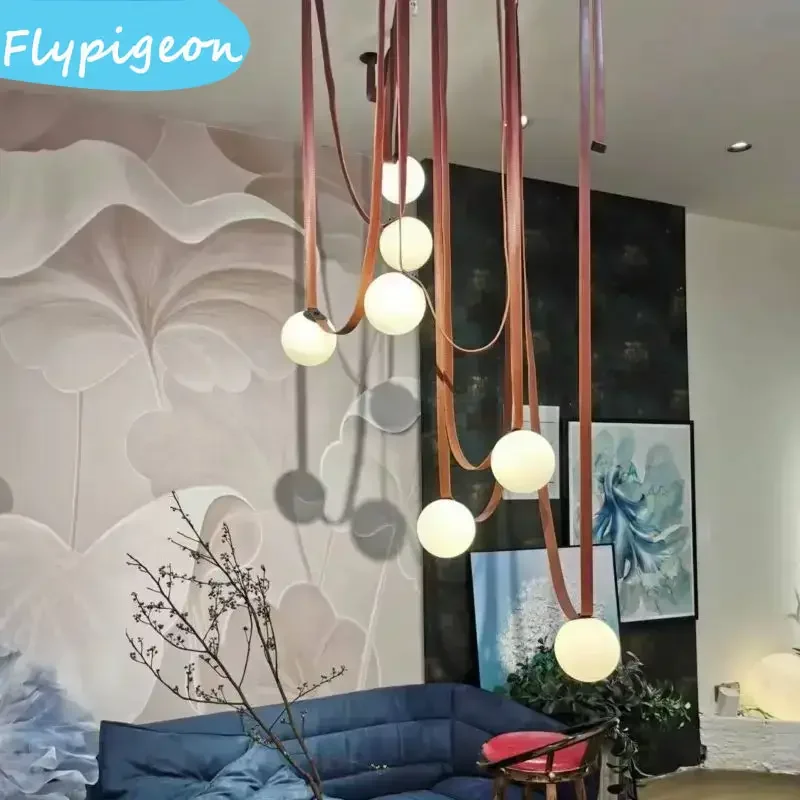 

Modern Art Glass LED Long Line Chandelier Pendant Lights for Restaurant Living Room Hotel Bedroom Home Decor Lighting