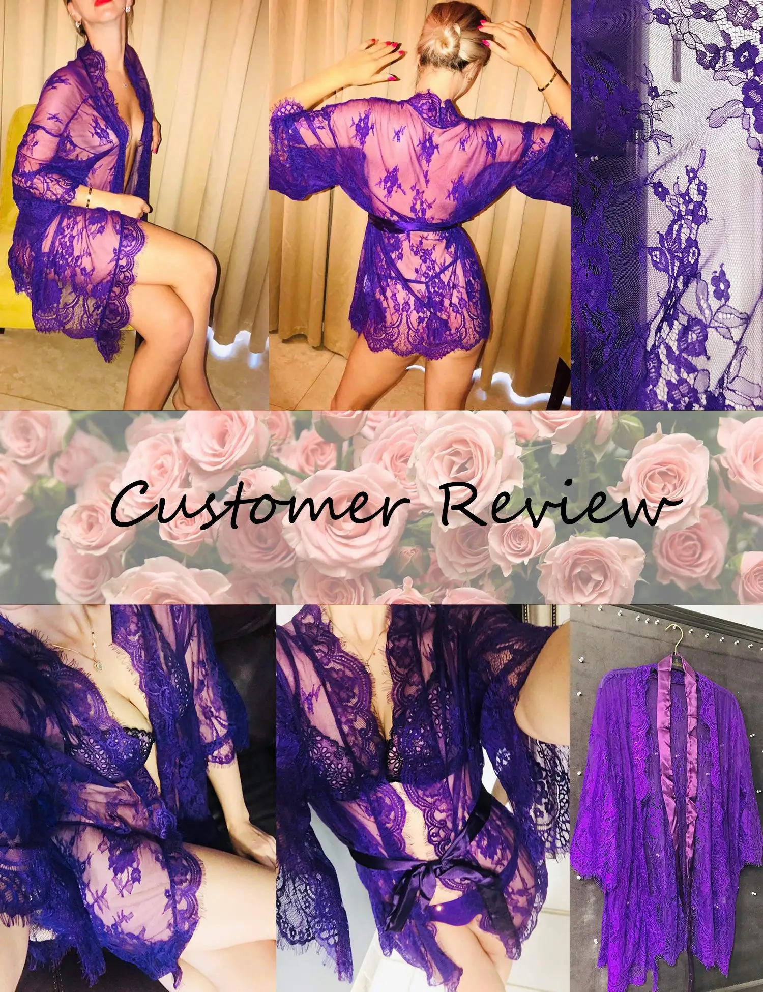 Set di vestaglia in pizzo romantico da donna Babydoll floreale trasparente Lingerie da notte Cintura elegante da sposa Boudoir Sleepwear Camicia da notte in rete